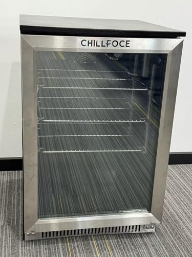 ChillFoce 20 Inch Undercounter Beverage Refrigerator – 120 Can Beverage Cooler and Drink Fridge with Glass Door, Built-in or Freestanding Mini Fridge for Bar, Home, Office Use