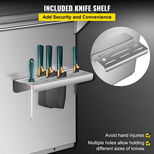 Vevor 36 X 29.5 Inch Wall Shield Stainless Steel Silver Splash Plate For Range Hood Stainless Backsplash With Built-In Storage Shelf And Hanging Rack #TOP5