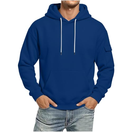 Ssuyeuri Mens Lightweight Oversized Hoodies Sweatshirts with Pocket Blue - image 3