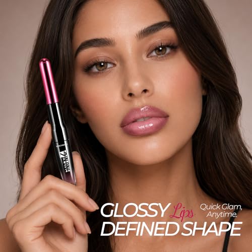 Image of LANGMANNI 2-in-1 Lip Liner & Gloss Duo,Shade 01 Dusty Rose Nude