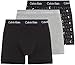 Produktbild Calvin Klein Herren 3er Pack Boxershorts Trunks Unterwäsche, Mehrfarbig (Black/Grey Heather/Subdued Logo), M