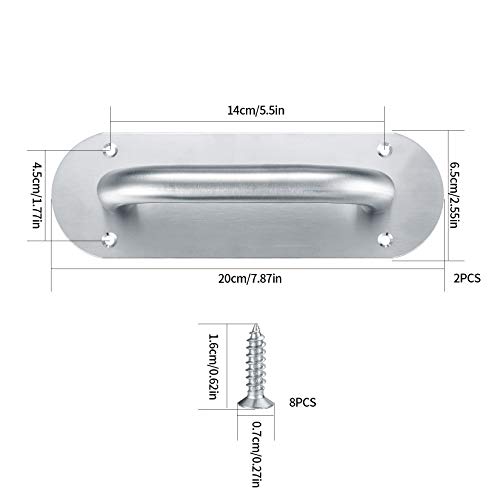 HAOCHEN Pull Push Door Handles with Back Plate, Heavy Duty Hardware for Cabinet, Cupboard, Shed, Toilet, Barn Door Sliding Handles