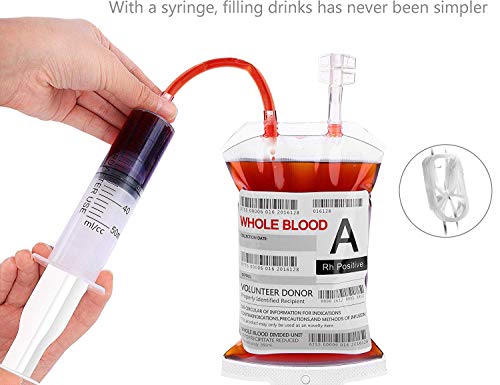 Blood Bags for Drinks, WYNK 10 IV Bags for Halloween Party Decoration, Reusable Drink Pouch for Live Blood of Theme Parties, Masquerade,Vampire,Zombie,Nurse Graduation Party Props Blood Bags for Drinks, WYNK 10 IV Bags for Halloween Party Decoration, Reusable Drink Pouch for Live Blood of Theme Parties, Masquerade,Vampire,Zombie,Nurse Graduation Party Props