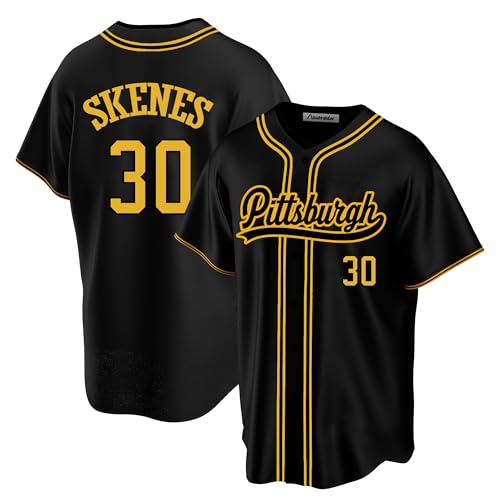 NZUONODAI Paul Skenes Jersey Pittsburgh Black Youth Baseball Stitched