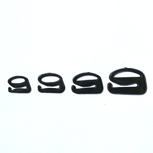 200 Pcs/Lot Nylon Coated Metal Lingerie Adjustment Strap Slides Hardware Sewing Clips Clasp Hooks For Bra Strp Black Color (8Mm) #TOP3