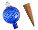 Plant Nanny 8116 12 oz Dark Blue Spiral Fluted Watering Globe & Stake Set, 3-1/2", Cobalt