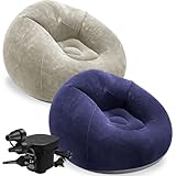 MSYU 2 sillas hinchables inflables para camping, caqui