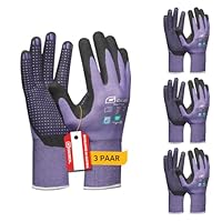 Gebol Multi Flex Lady, 3 Paar Arbeitshandschuhe Damen, Nitril-beschichtete Gartenhandschuhe mit Noppen für extra Grip, atmungsaktiv, dermatologisch getestet, Gr.S (Gr.7), Lila