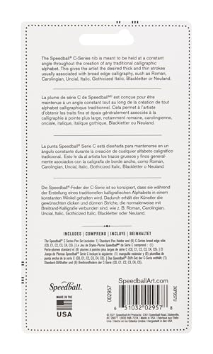 Speedball Kit para Caligrafia C Style 2957, Preto e Metálico