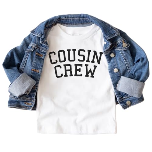 Cousin Crew Varsity Toddler Shirts - Minimalist Family Reunion Matching Shirts For Cousin - Cute Boys & Girls Natural Toddler Youth Graphic Tee