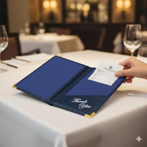 Image of Leather Bill Folder for Restaurants | Premium Bill Book Holder /Check Presenter | Durable PU Leather Menu & Receipt Folder for Hotel, Cafe & Billing Use