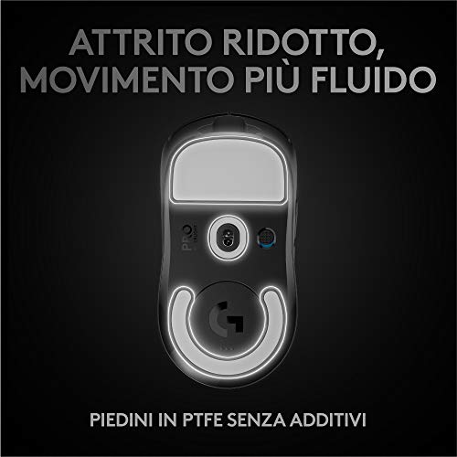 Logitech-G-PRO-X-SUPERLIGHT-Mouse-Gaming-Wireless-Sensore-HERO-25K-25600-DPI-Ultraleggero-con-63g-Progettato-per-eSport-5-Pulsanti-Programmabili-PCMacLaptop-Nero