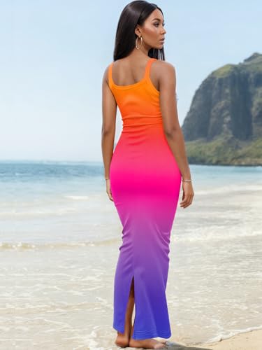 Image of Nimsruc Women Summer Long Dress Casual Slip Sexy Slim Sleeveless Bodycon Maxi Dresses for Women 2024