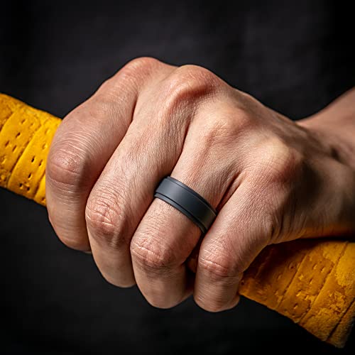 ThunderFit Silicone Wedding Rings for Men 8mm Wide 2.3mm Thick - 1/4/5/7/8 Variety Multipack4