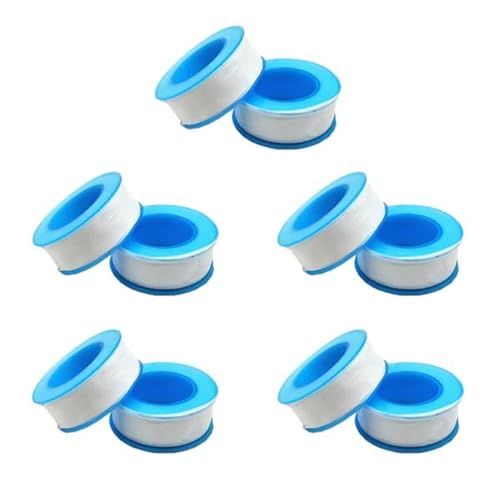 Image of D-fix Thread Seal Tapes Teflon Pipe Sealant Industrial Thread Sealants Plumbers for Leak Water Plumbing Air Head Pipe 12mm x 10Mtr (White, 10Pcs)