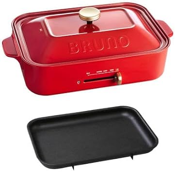 BRUNO Compact Hotplate, Flat Plate Only, Red No Size BOE119-RD