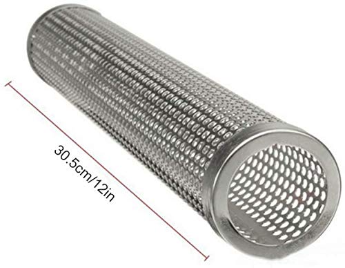 VICMAT BBQ Räucherröhre aus 304 Edelstahl Kaltrauch 30.5cm, Zubehör für Gasgrill und Kohlegrill - Räucherbox, Pellet-Smoker