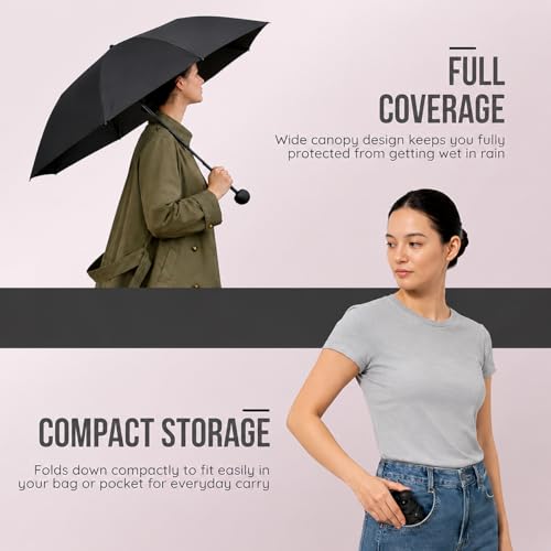 Image of Umbrella, UV Big Size Umbrella for Sun Protection Rain Windproof Strong Large 3 Fold For Men Women Kids Boys Girls Perfect & Stylish Windproof & Compact