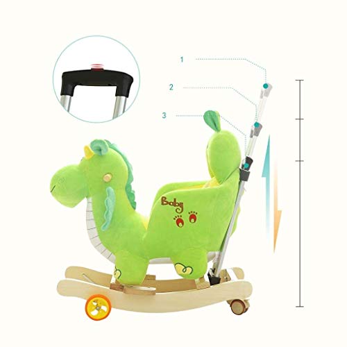 ZHANGYUEFEIFZ Schaukelpferd Plüsch Schaukeltier Pferd Rocking Horse Kinderstuhl Baby Trojan Dinosaurier Spielzeug… – Bild 7