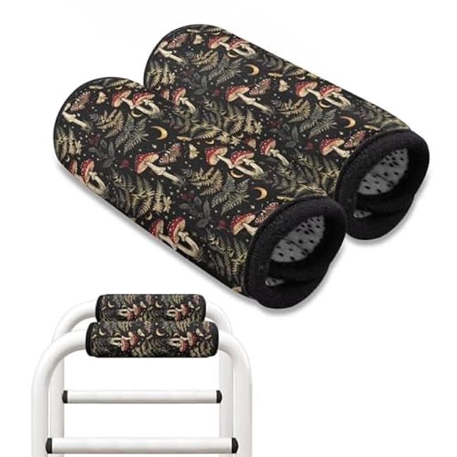 GLENLCWE Walker Hand Grips Cover 2 Packs Wheelchair Armrest Covers Anti-Slip Hand Grip Covers Mobility Aid Crutch Pads Comfortable Cushion Walker Grip Pads