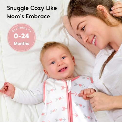 Image of Yoofoss Baby Sleep Sack 0-6 Months TOG 1.0 Baby Wearable Blanket, 2 Pack 100% Organic Cotton Infant Toddler Sleeping Sack 2-Way Zipper Lightweight Sleep Sack