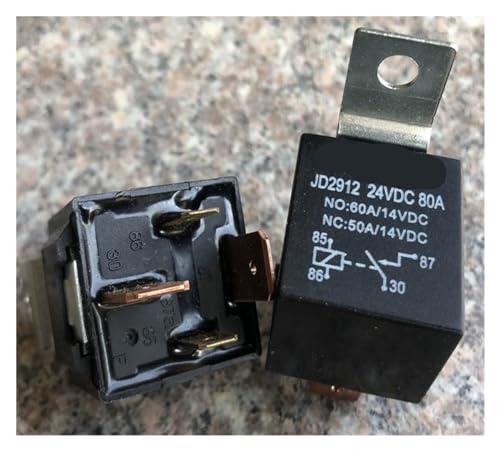 Relé JD2912 24VDC 80A con aislamiento térmico reforzado contra sobrecargas continuas