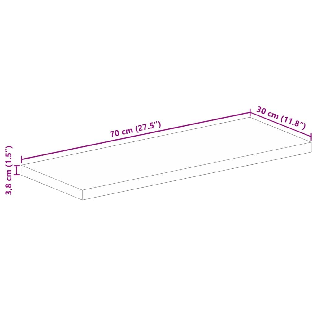 vidaXL Tischplatte, Holzplatte Rechteckig, Massivholzplatte für Bartisch Beistelltisch Esstisch, Ersatztischplatte, 70x30x3,8cm Akazienholz