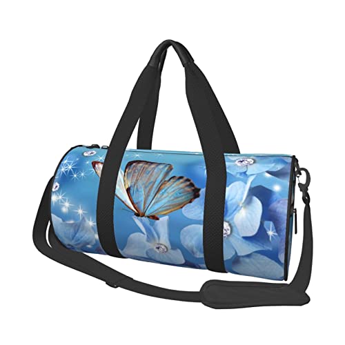 Sac de voyage imprimé fleurs noir parfait pour le camping et le sport