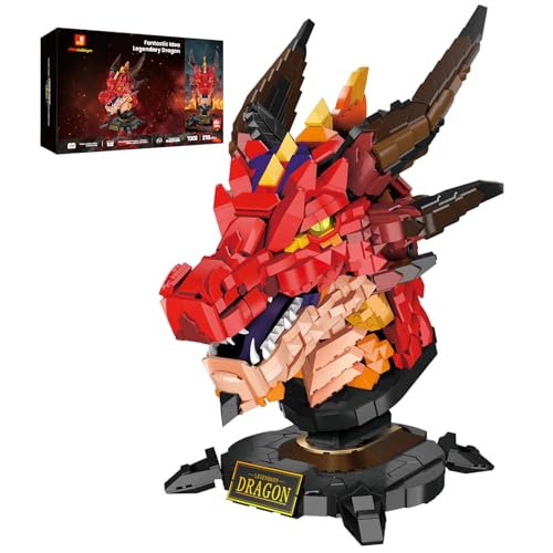 JMBricklayer Dragon Set for Adults 70105, Cool Animals Model Dragon Head Building Blocks Toy, Collection or Home Office Decor, Birthdays for Boys, Girls, Men and Adults