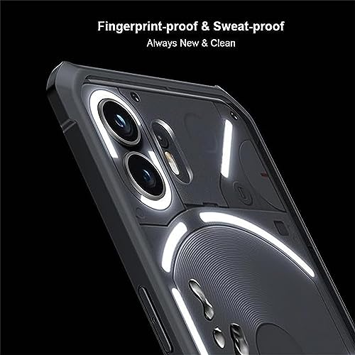 Image of for Nothing Phone 2 Transparent Case [Compatible with Magsafe] Soft TPU Bumper + Acrylic Back Military Grade Airbags Shookproof Drop Protection [1 Tempered Film],Magnetic Black