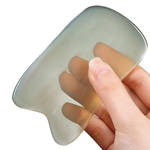 Youngme Ox Horn Scraping Massage Tool, Gua Sha Facial Tool Natural Message Board for Body, Neck, Face (7mm Thick)