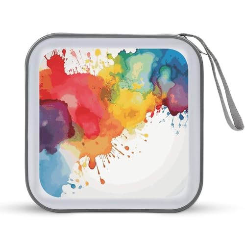 Sacoche CD pour voiture et voyage : rangez 40 DVD avec ce boîtier au style aquarelle
