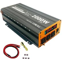 2000 Watt Power Inverter Converter, Car/Truck/RV 12V DC to 110V AC Converter, with LED Display, 3AC Outlets, USB Port