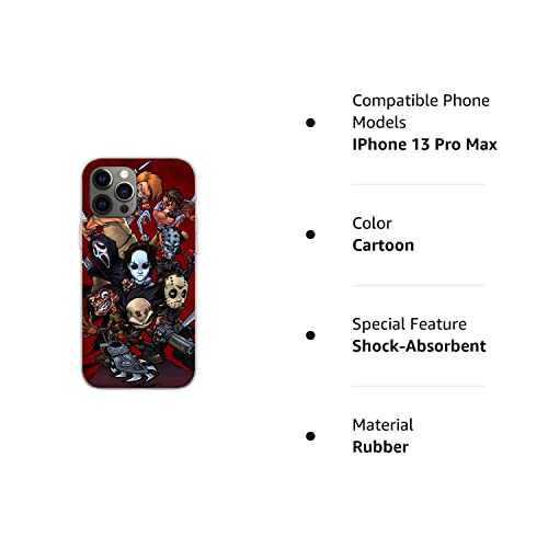 Compatible With Iphone 13 Pro Max Case Horror Killers Collage Halloween Cartoon Design Monsters Protective Tpu Soft Rubber Print Pure Clear Phone Case Cover Shockproof #TOP5