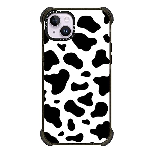 Coque iPhone 14 Plus CASETiFY antichoc étui rigide noir motif vache