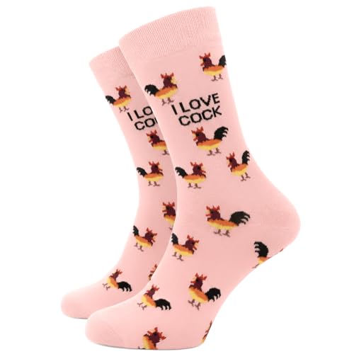 SC Products I Love Cockerel Chicken Womens Funny Socks | Cotton Size 4-7 Naughty Novelty Socks for Females Rude Gifts for Women | Inappropriate Joke Secret Santa Funny Gifts for Women Stocking Fillers