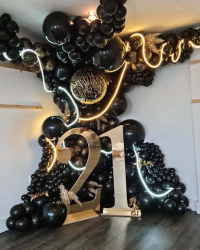 Image of 36 Inch Black Balloons - 9Pcs Giant Black Balloons Jumbo Large Thick Big Latex Balloons for Birthday Baby Shower Wedding Anniversary Graduation Photo Shoot Christmas New Year Party Decorations