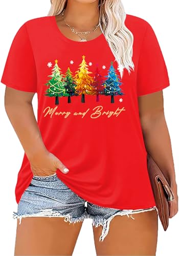 Image of ForHailey Women's Plus Size St Patricks Day T-Shirt Women Lucky Clover Graphic Irish Tee Casual Short Sleeve Graphic Tees