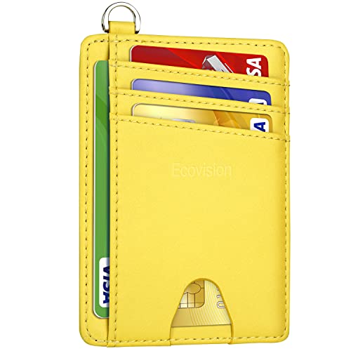 Image of Slim Minimalist Front Pocket Wallet, RFID Blocking Credit Card Holder Wallet with Detachable D-Shackle for Men Women