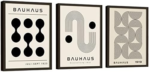 EXCOOL CLUB Bauhaus Poster - Mid Century Modern Wall Decor, Abstract Geometric Wall Art, Bauhaus Abstract Wall Prints, Mid Century Bauhaus Artwork, Boho Abstract Pictures For Bedroom (12x16 UNFRAMED)