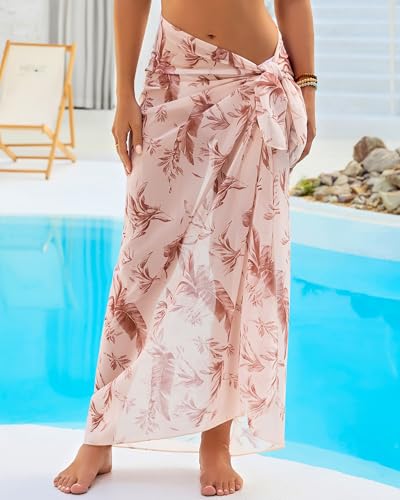 Image of Eicolorte Womens Beach Cover Up Chiffon Sheer Bikini Beach Swimsuit Coverup Sarong Pareo Wraps for Women