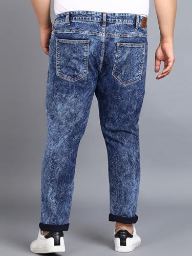 Image of Urbano Plus Men's Regular Fit Washed Jeans Stretchable