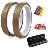 2 Stück Teflonband,Hitzebeständiges Klebeband,Teflonband Gewindedichtband,Teflon Band,Hochtemperaturband,Ptfe Band Für Handversiegelung Impulsversiegelung,Hitzebeständig Bis 260°C(15 Mm X 10 M)