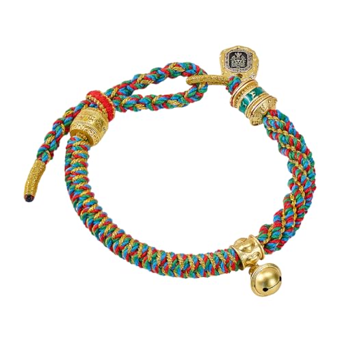 Buddha Stones Tibetan Blessed Wealth Charm Rope Bracelet Red String Bracelet with Om Mani Padme Hum Carved Zakiram Goddess of Wealth Amulet Bracelet Adjustable Buddhist Braided Lucky Peace Knot Bracelet Includes Gift Box