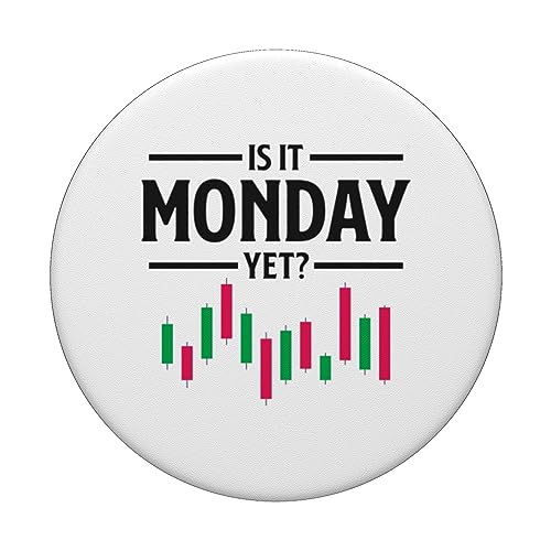Is It Monday Yet Shares Stock Exchange Day Stock Trading PopSockets Swappable PopGrip, Black - Image 3