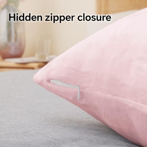 Image of BEDELITE Flannel Pillowcases Standard Set of 2, Pink, 20x26 Inches