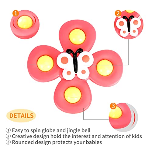 3Pcs Suction Cup Spinner Toys For 1 2 Year Old Boys|Spinning Top Baby Toys 12-18 Months|First Birthday Baby Gifts For 1 Year Old Girls|Sensory Toys For Toddlers 1-3 #TOP4