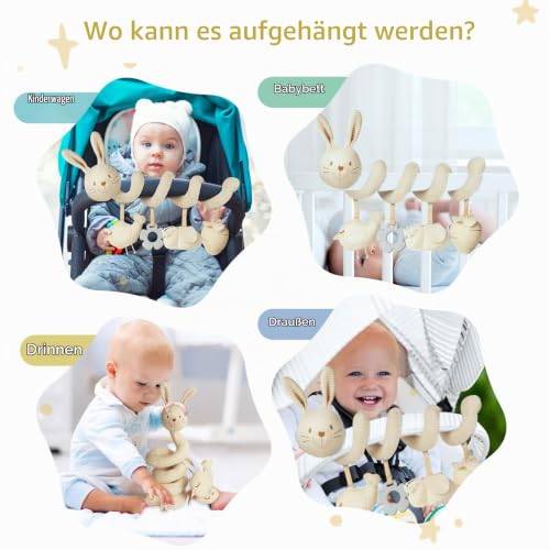 Vicloon Kinderwagen Spielzeug, Activity-Spirale Spielzeug, Hängendes Rasselspielzeug, Autositz-Spielzeug, Kontrast- & Sensorikspielzeug… – Ansicht 6
