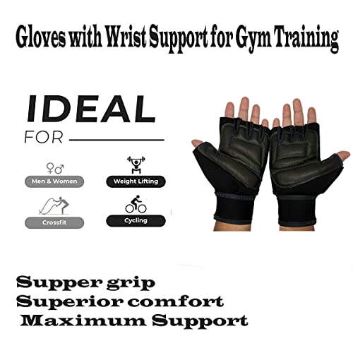 Image of Sports Glove for Men&Women, Gloves Gym Workout, Gym Accessories Men, Gym Gloves Men Workout, Sport Glove, Fitness Gloves, Hand Glove Gym Men, Grip Gloves, Exercise Gloves (Black)