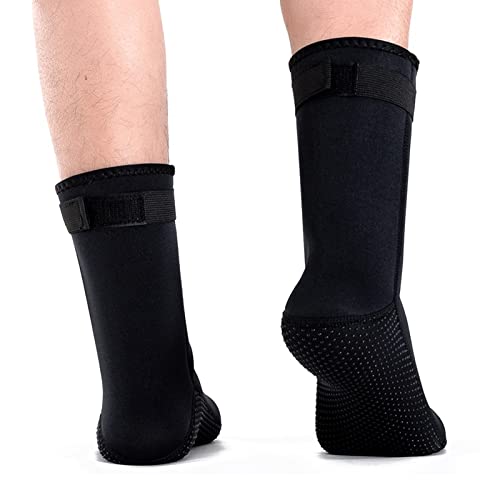 ONEINHE 1 Pair Wetsuit Socks 3mm Neoprene Socks Anti-slip Diving Socks Boots for Men Women Snorkeling Swimming Surfing Black, S - Image 4